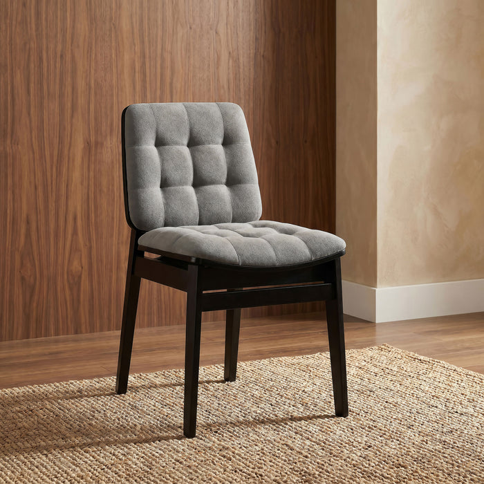 Redbridge Velvet Upholstered Side Chair Grey and Black (Set of 2)