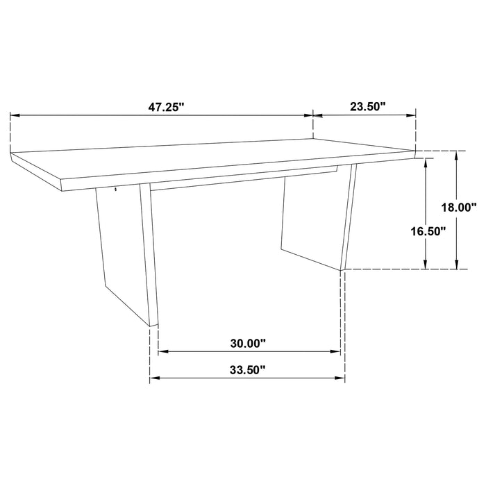 Decker 47-Inch Rectangular Cocktail Coffee Table Black
