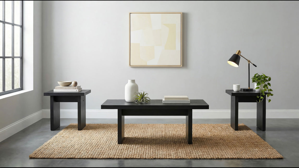 Decker 47-Inch Rectangular Cocktail Coffee Table Black