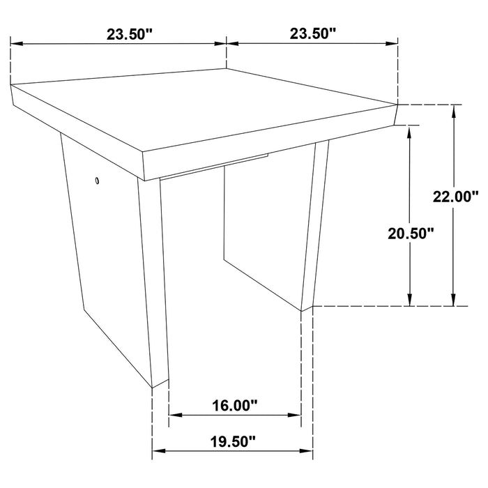 Decker Square Occasional Side End Table Walnut