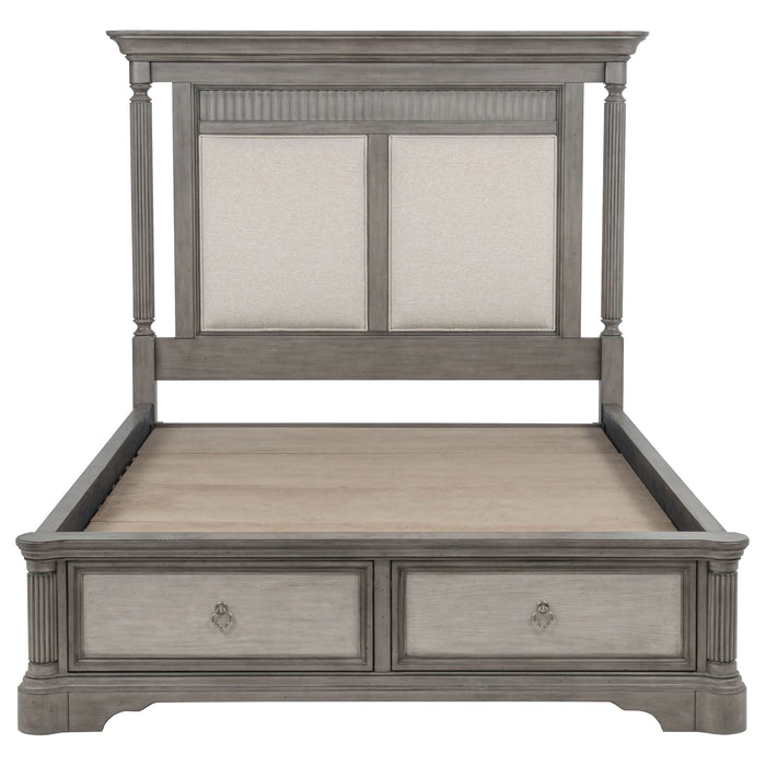 Cresswell California King Storage Platform Bed Weathered Taupe