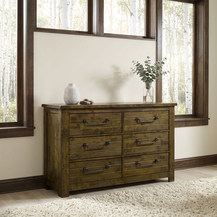 Doherty 6-drawer Bedroom Dresser Rustic Brown