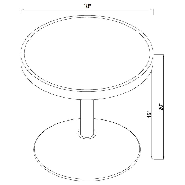 Cazen Round Faux Marble Top Pedestal Side Table Grey