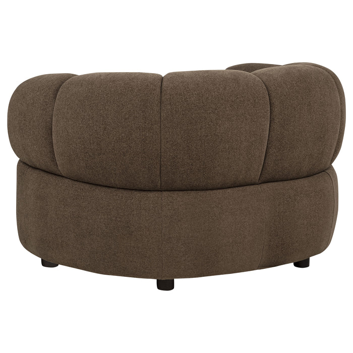 Casarin Fabric Channel-Back Accent Chair Brown