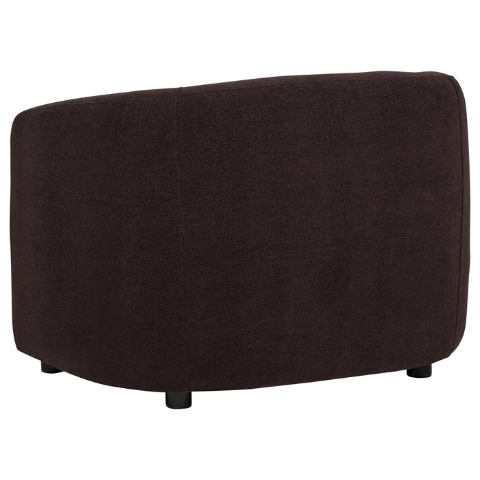 Delroy Stationary Accent Chair Aubergine Polyester Upholstery