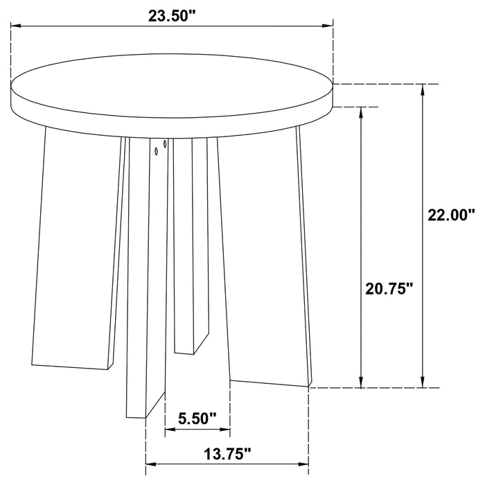 Strouse 2-Piece Round Coffee and End Table Set in Black