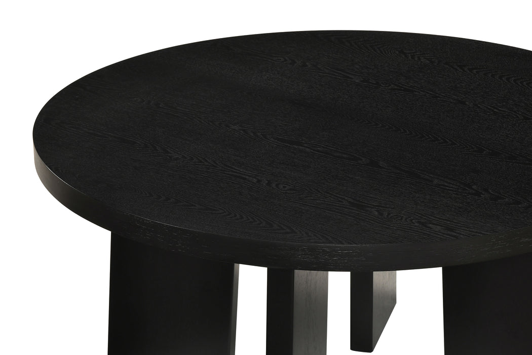 Strouse 2-Piece Round Coffee and End Table Set in Black