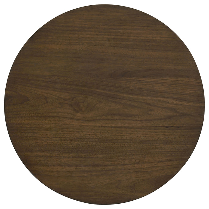 Strouse 3-Piece Round Coffee and End Table Set in Walnut