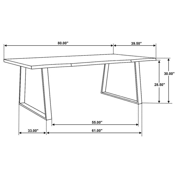Selwyn 80-inch Live Edge Solid Wood Dining Table Light Sheesham