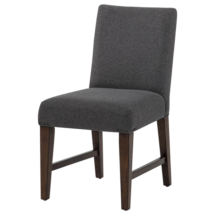 Naser Parsons Dining Side Chair Grey and Dark Walnut (Set of 2)