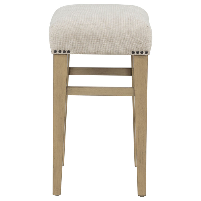 Naser Upholstered Counter Stool Beige and Light Oak (Set of 2)