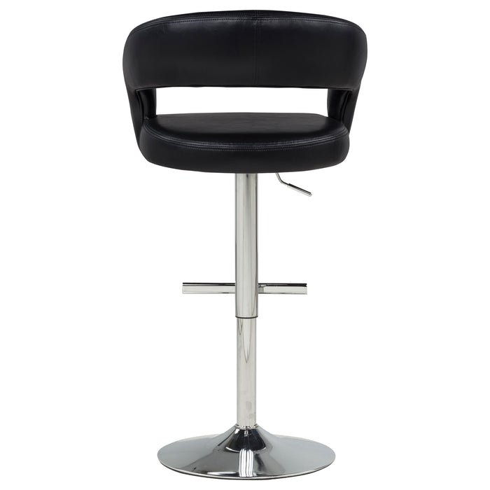 Travia Faux Leather Upholstered Adjustable Bar Stool Black