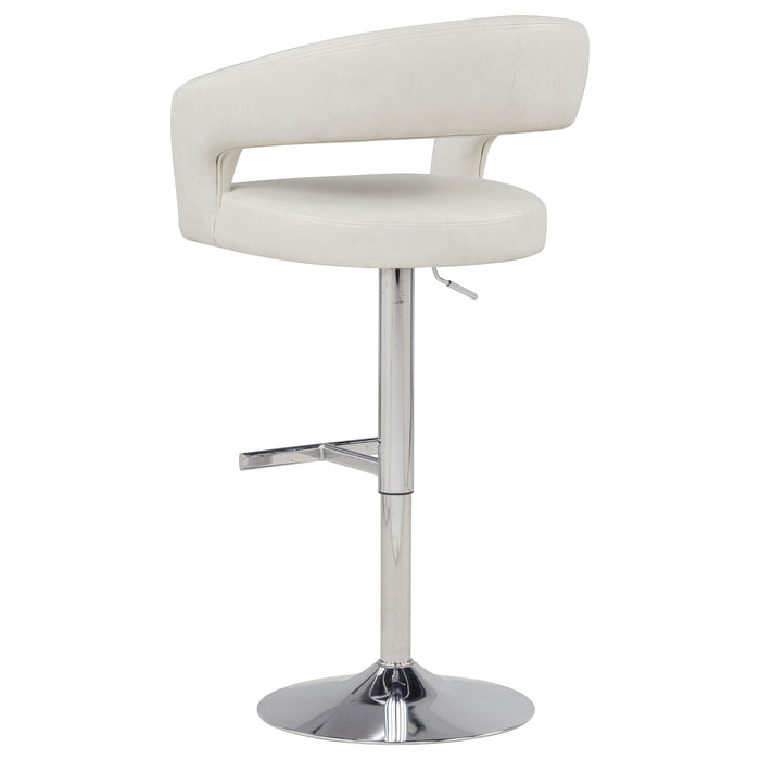 Travia Faux Leather Upholstered Adjustable Bar Stool Ivory