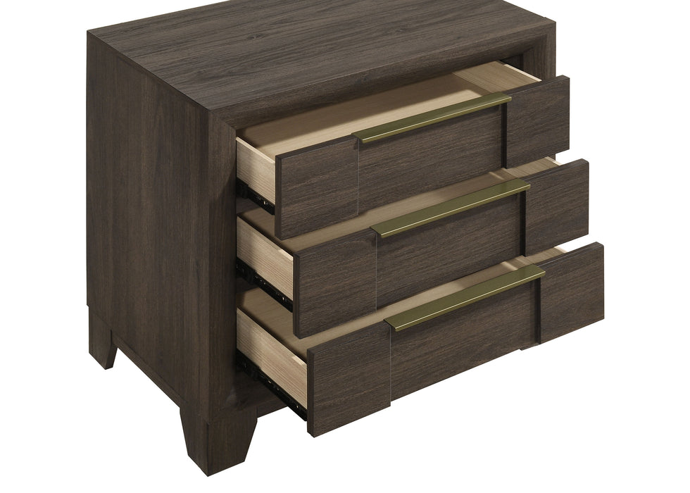 Farre 4-piece Eastern King Storage Bedroom Set Dark Brown / Beige