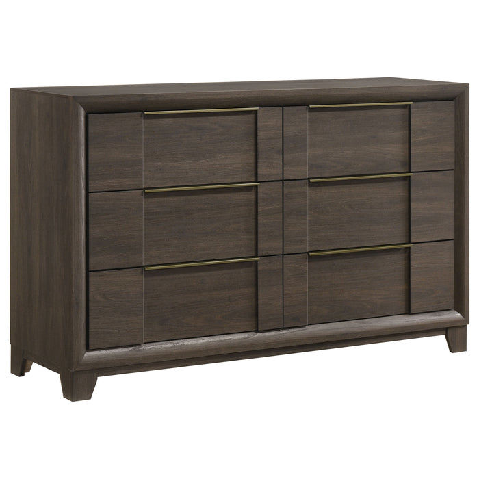 Farre 5-piece Queen Upholstered Storage Bedroom Set Dark Brown / Beige