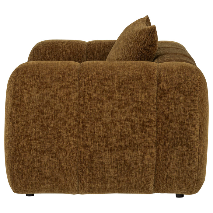 Lazaro Fabric Upholstered Wide Channel Accent Chair Bronze