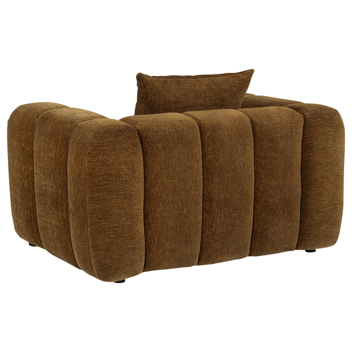 Lazaro Fabric Upholstered Wide Channel Accent Chair Bronze