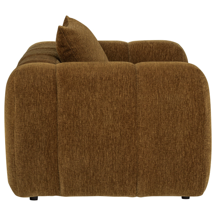 Lazaro Fabric Upholstered Wide Channel Accent Chair Bronze