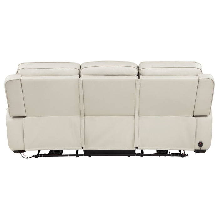 Rojas Dual Power Reclining Sofa with Drop-Down Console Greige