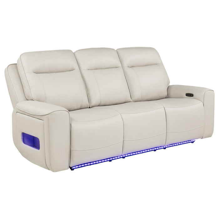Rojas 2-Piece Dual Power Reclining Sofa Set with Drop-Down Console Greige