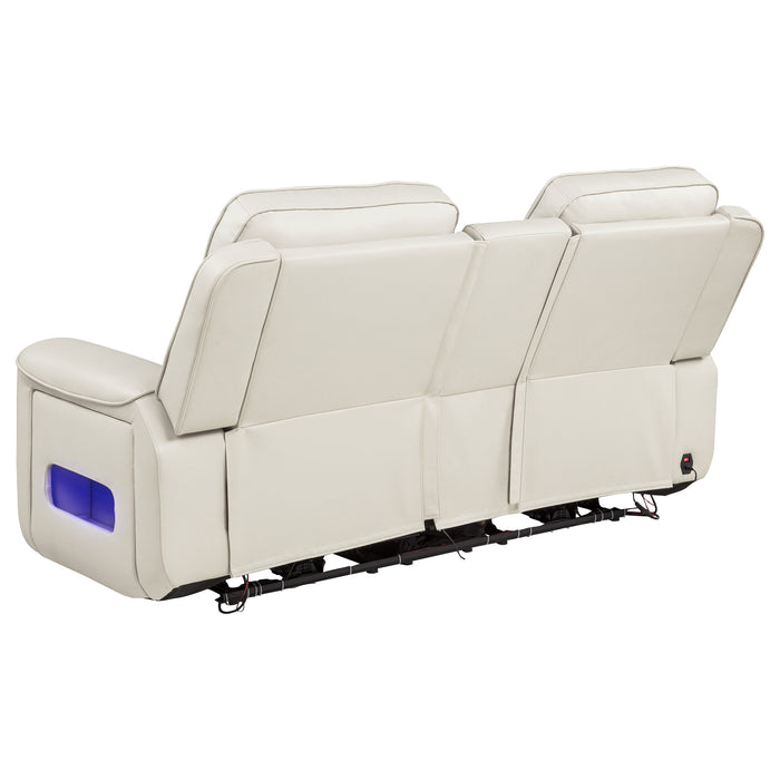 Rojas 2-Piece Dual Power Reclining Sofa Set with Drop-Down Console Greige