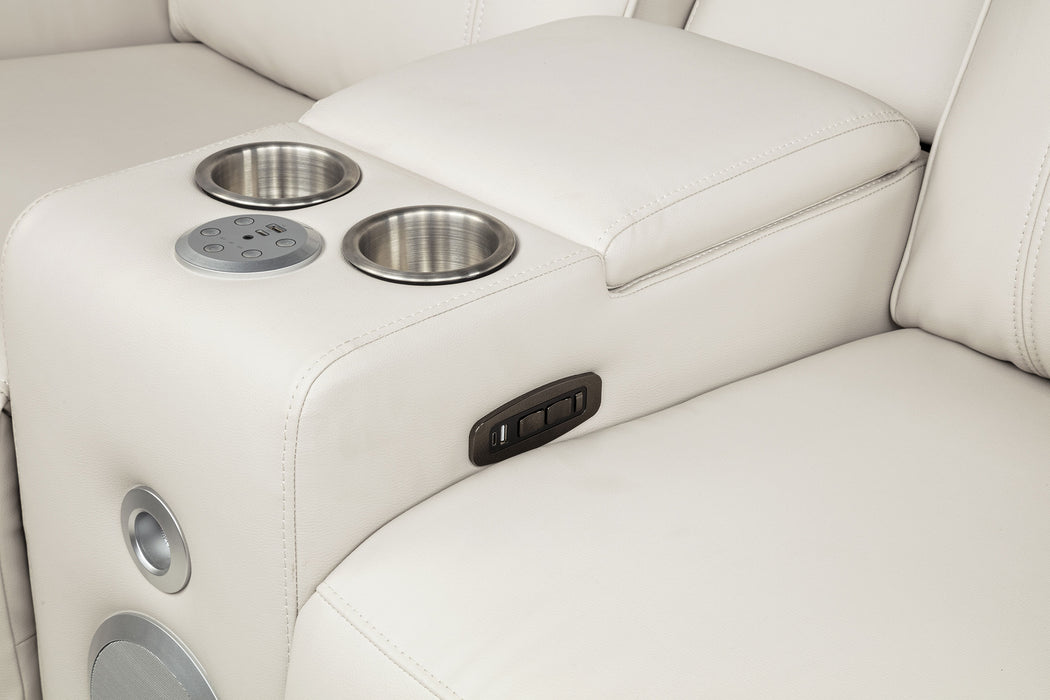 Rojas 3-Piece Dual Power Reclining Sofa Set with Drop-Down Console Greige