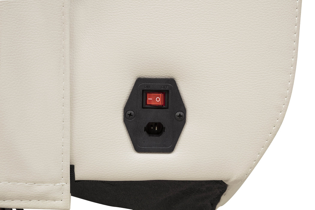 Rojas Dual Power Recliner with Cupholder Storage and LED Lighting Greige