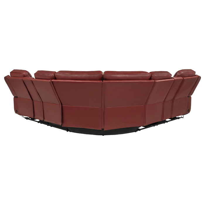 Rojas 3-Piece Dual Power Reclining L-Shaped Sectional with Bluetooth Red