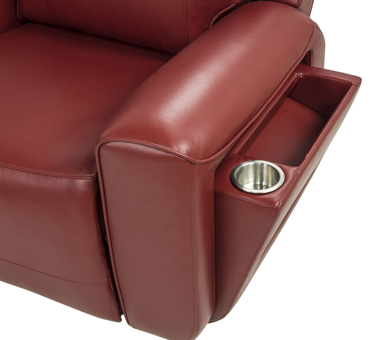 Rojas 3-Piece Dual Power Reclining L-Shaped Sectional with Bluetooth Red