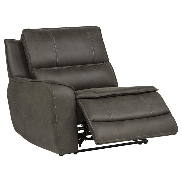 Marcell 3-Piece Transitional Power Reclining Sofa with USB Charging Grey