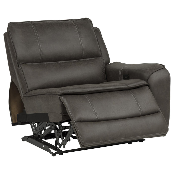 Marcell 5-Piece 3-Seat Power Home Theater Seating with Dual Consoles Grey