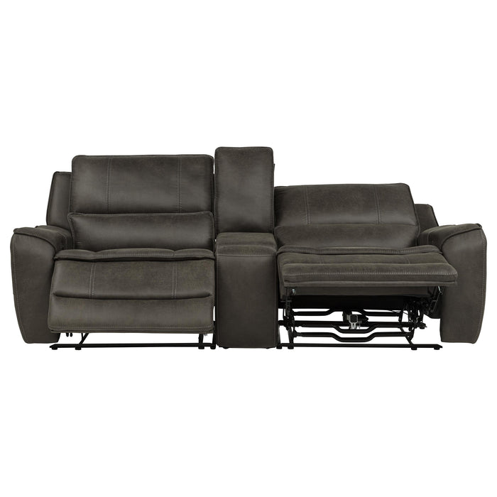 Marcell 3-Piece Power Reclining Loveseat with Charging Console Grey