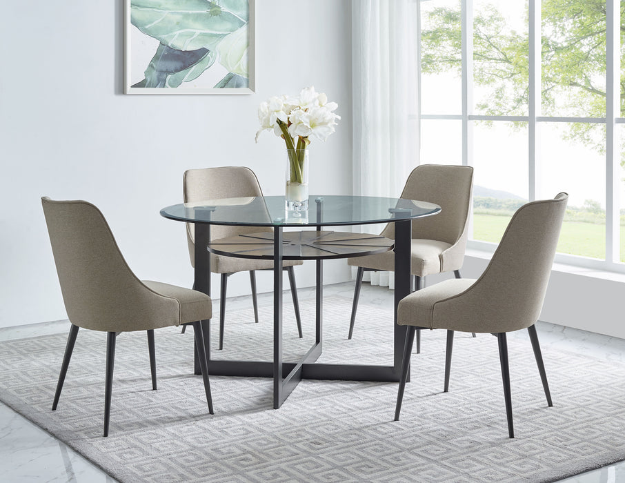 Olson - Side Chair Khaki (Set of 2) - Pearl Silver