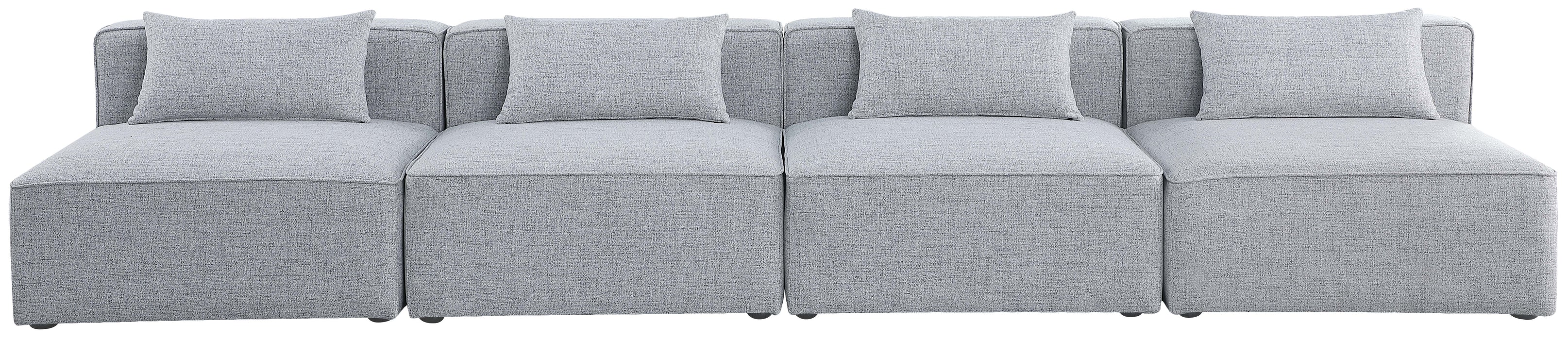 Cube - Linen Modular 4 Seat Armless Sofa