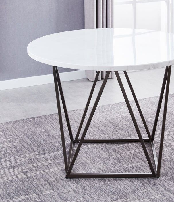Ramona - Marble Top Round Dining Table - White
