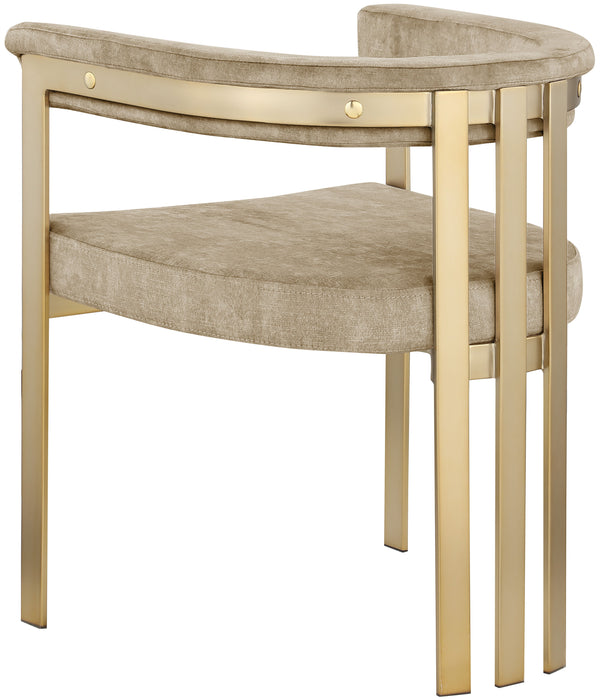 Marcello - Dining Chair With Brushed Gold Iron Frame (Set of 2) - Beige