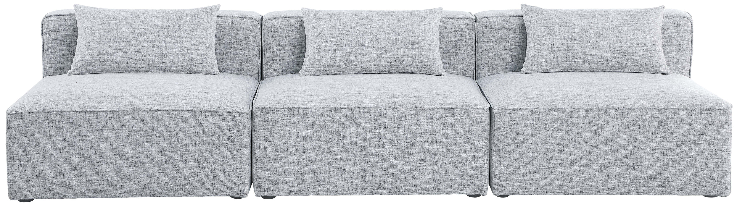 Cube - Linen Modular 3 Seat Armless Sofa