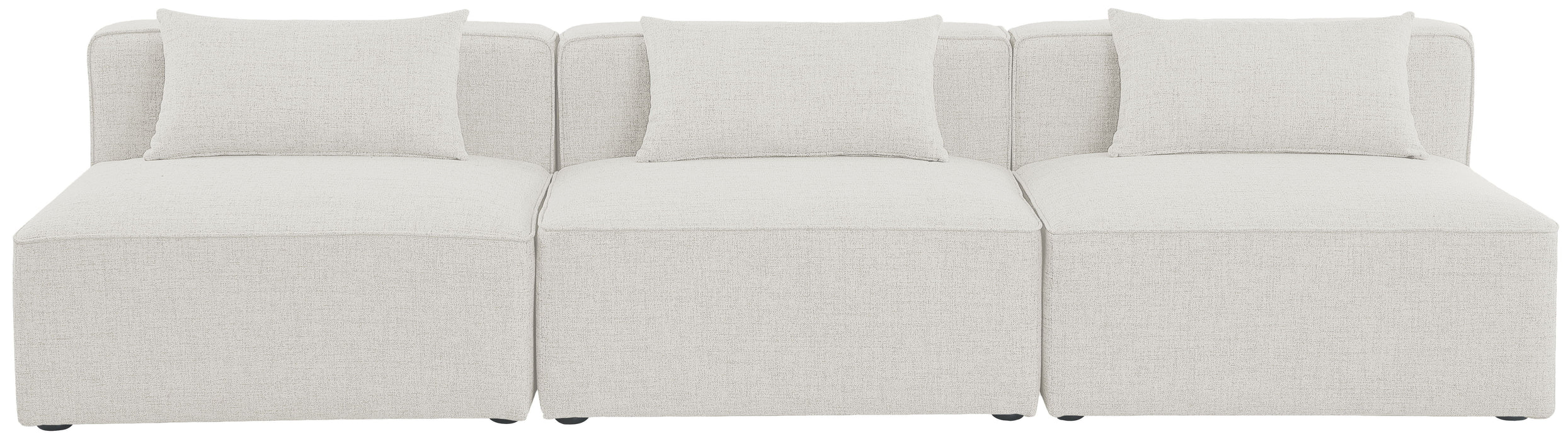 Cube - Linen Modular 3 Seat Armless Sofa